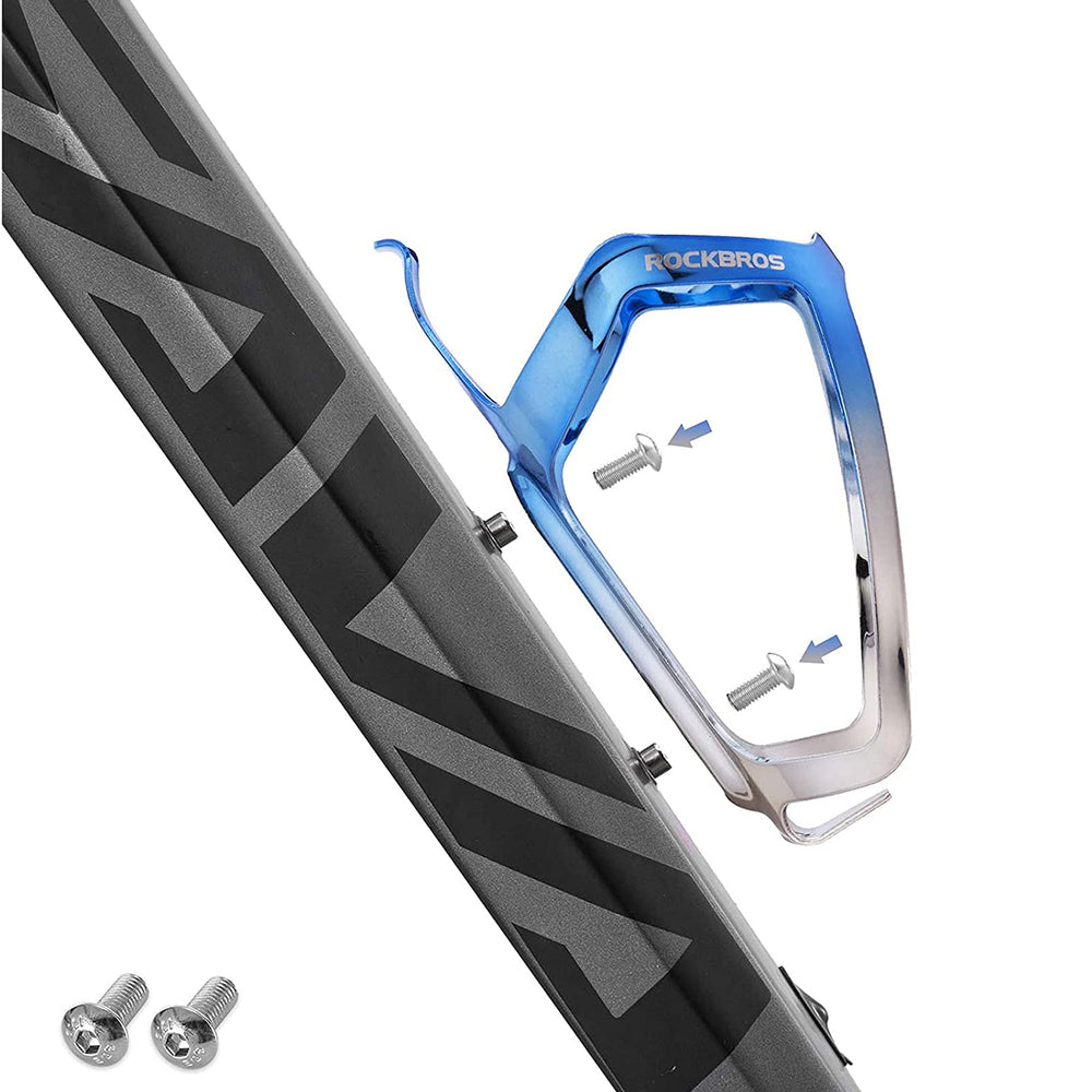 Rockbros RKL02 Aluminum Bottle Cage - Blue and Silver_5