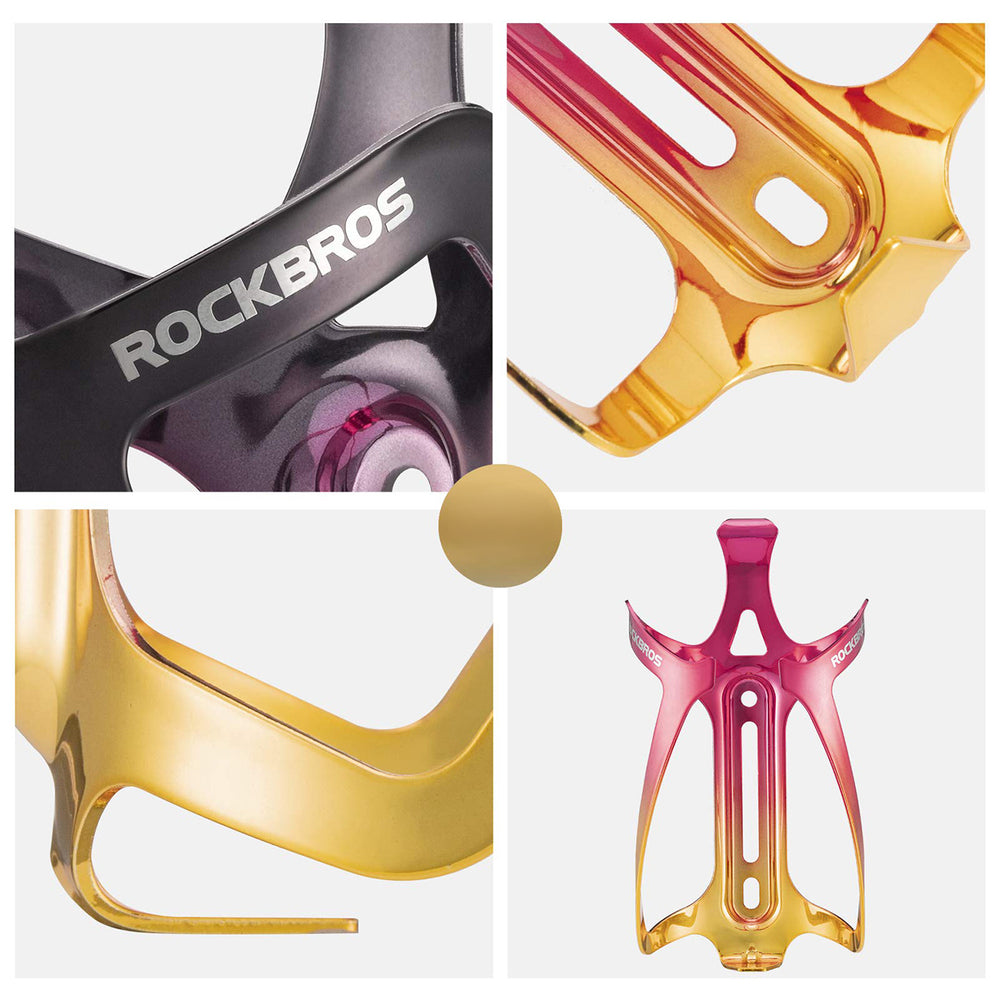 Rockbros RKL02 Aluminum Bottle Cage - Red and Gold_6
