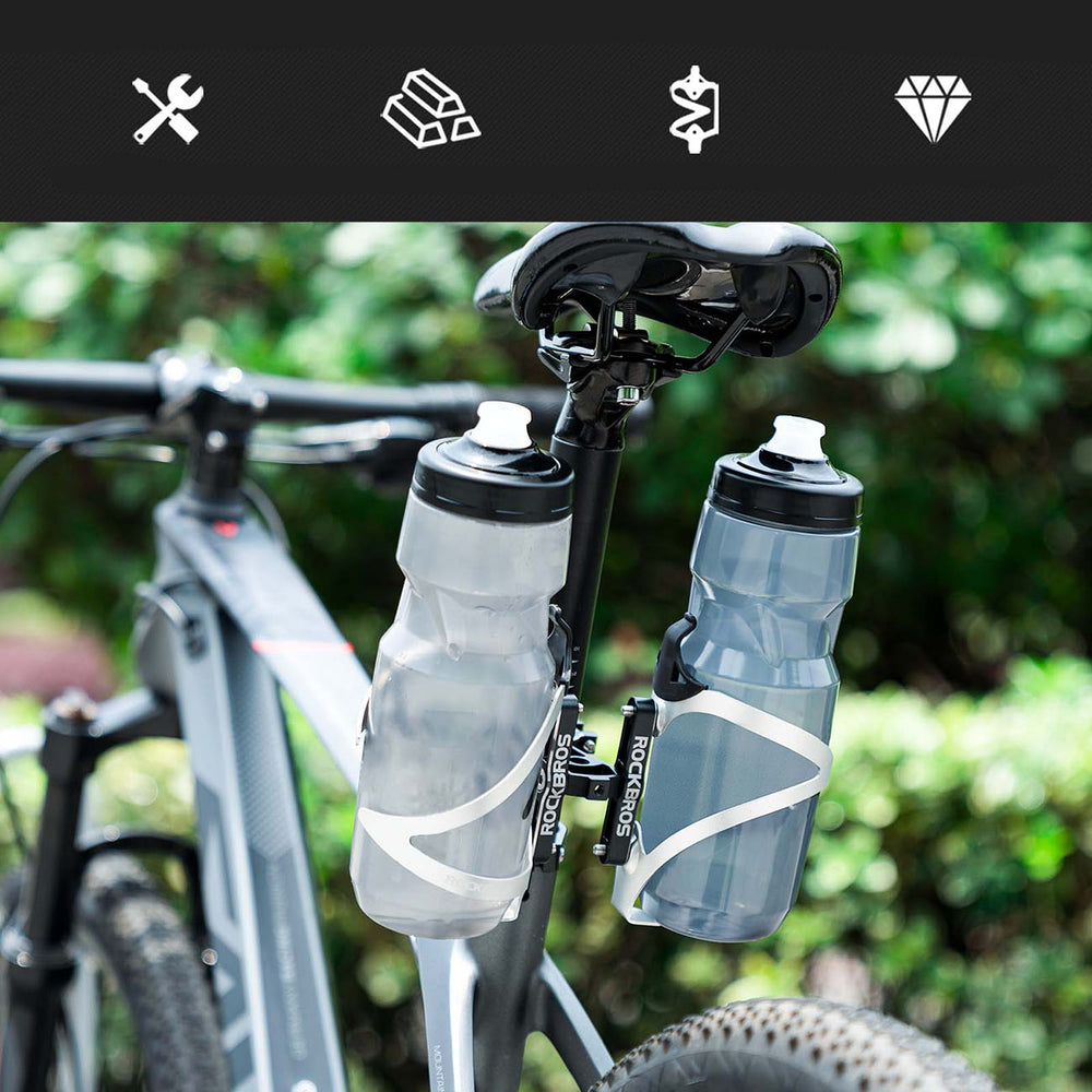 Rockbros KS-415 Aluminum Adjustable Bottle Cage Adapter - Black_2