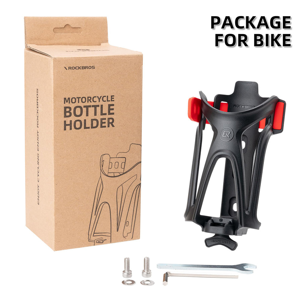 Rockbros 31210029 Motorcycle Bottle Holder - Black and Red_2