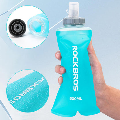 Rockbros 35210027001 soft flask running water bottle 500 ml - light blue_2