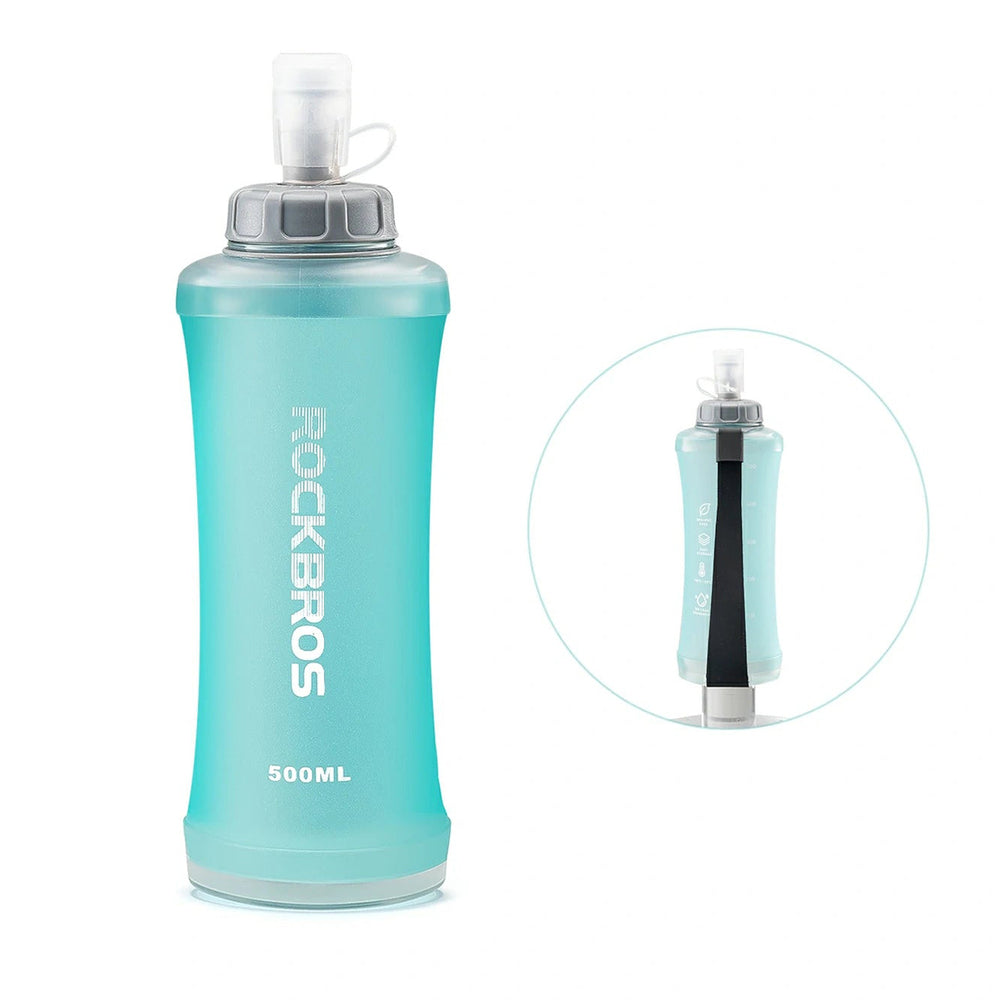 Rockbros 350017002 soft flask running water bottle 500 ml - light blue_1