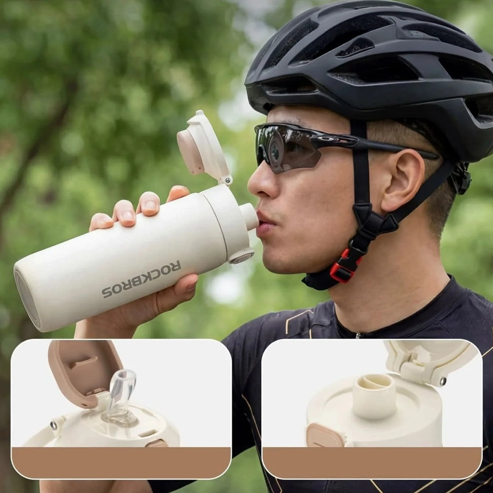 Rockbros S550H-1 700 ml Thermal Bottle with Magnetic Holder and Mounting Strap - Beige_3