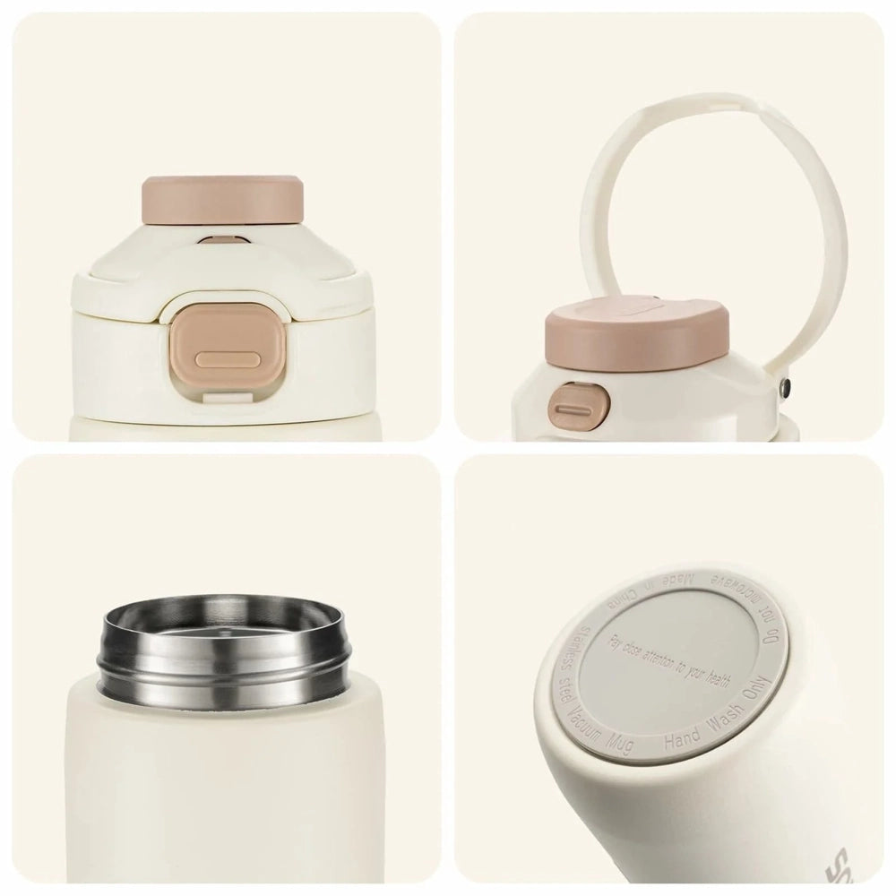 Rockbros S550H-1 700 ml Thermal Bottle with Magnetic Holder and Mounting Strap - Beige_4