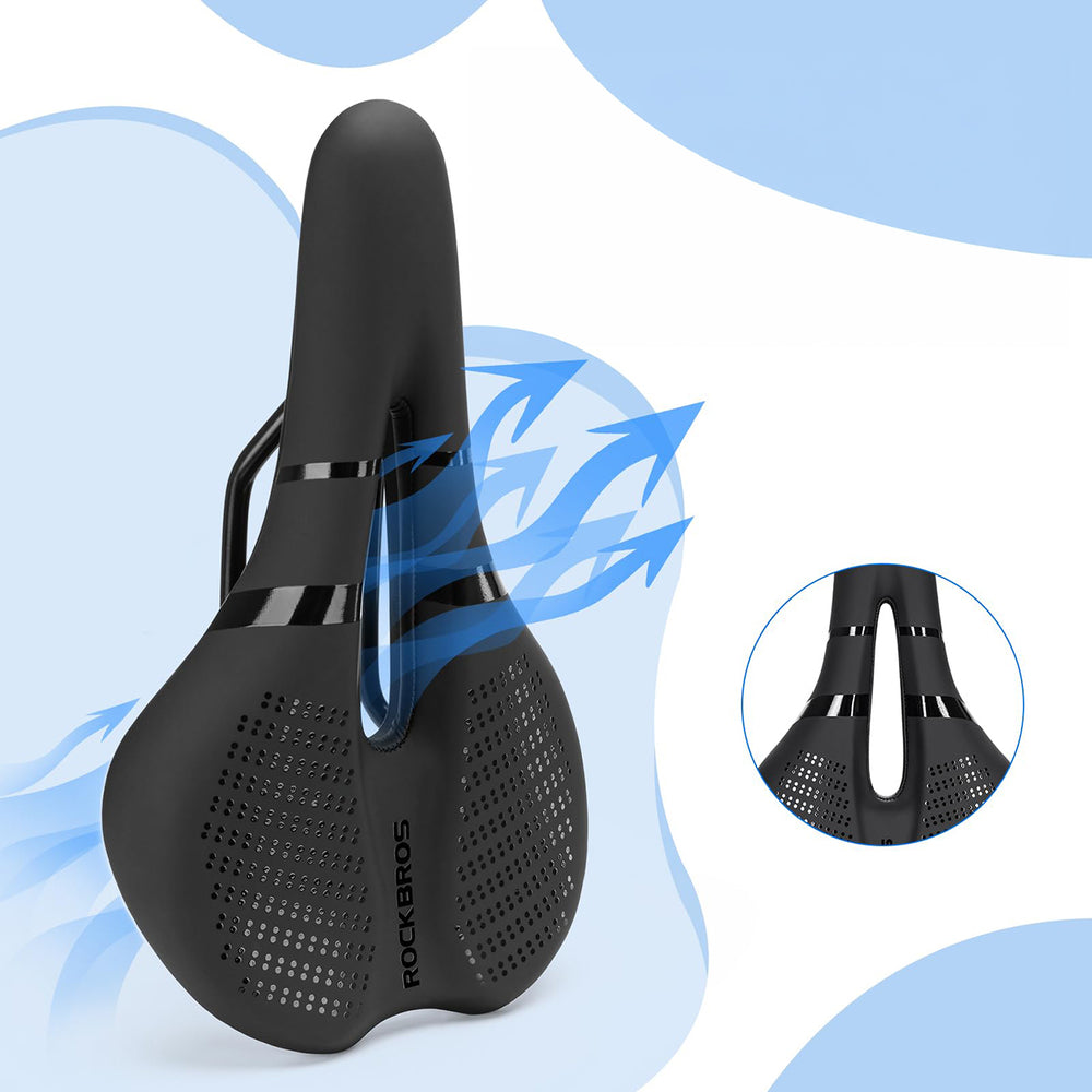 Rockbros 8182 city bicycle saddle, comfortable, anatomical - black_3