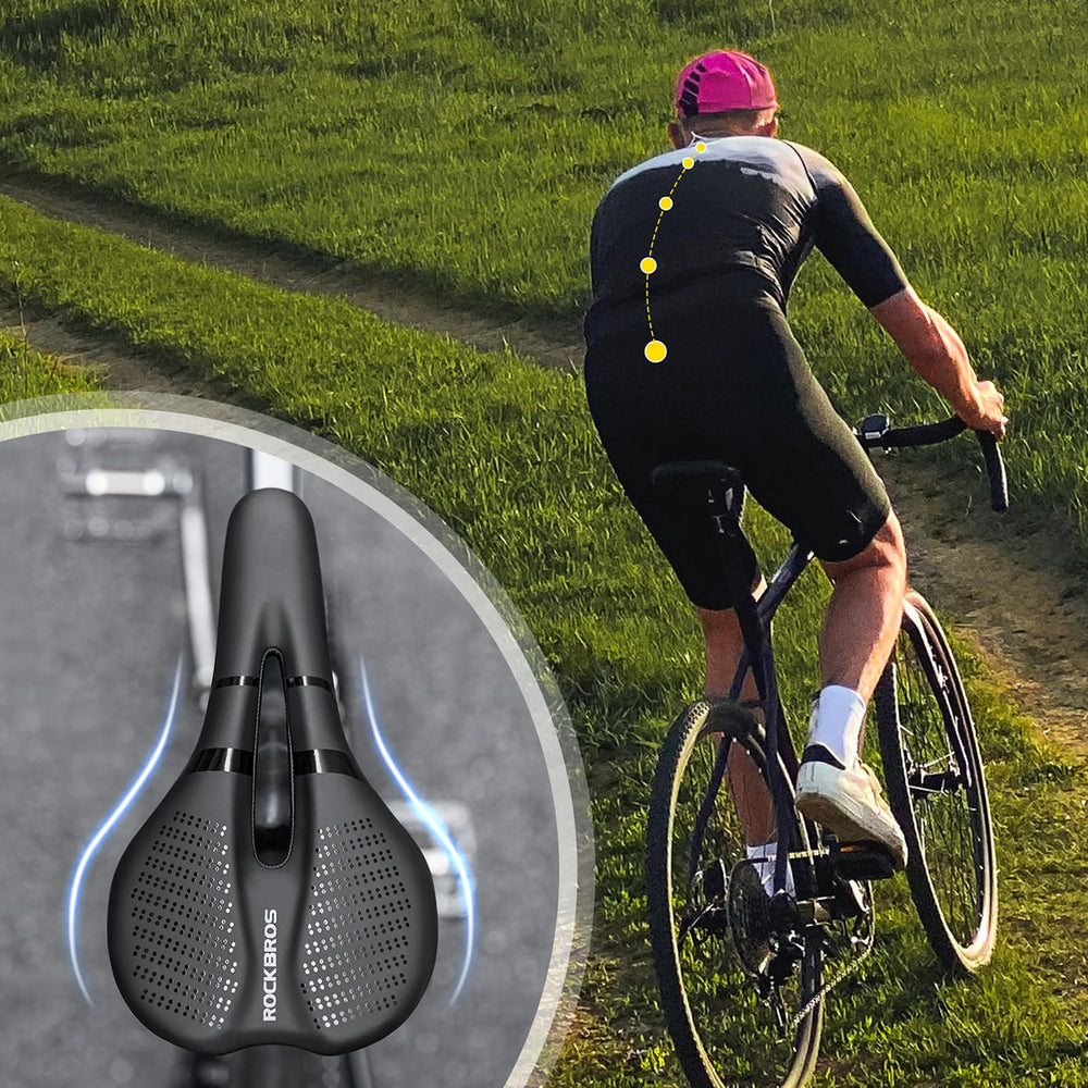 Rockbros 8182 city bicycle saddle, comfortable, anatomical - black_5