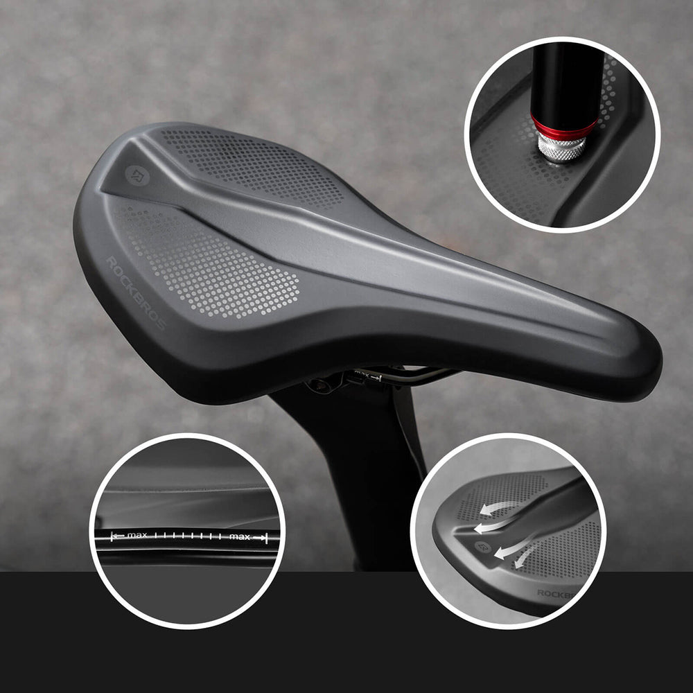 Rockbros B824 sports ergonomic bicycle saddle - black_6