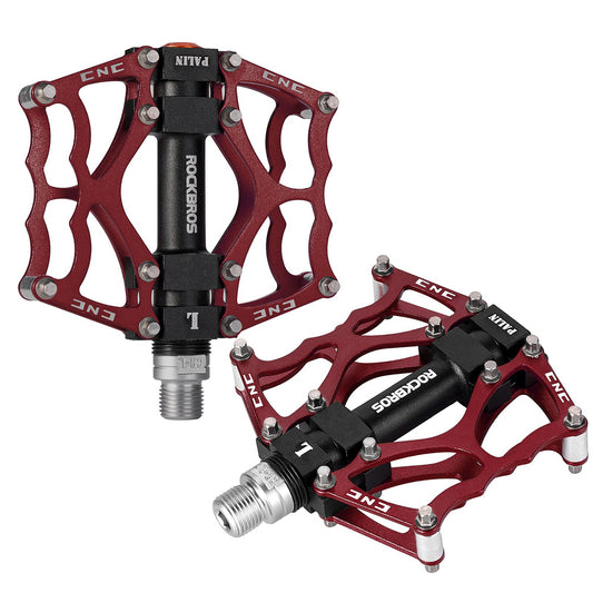 Rockbros JT201012LR 2010-12L Aluminum Platform Bicycle Pedals - Red_0