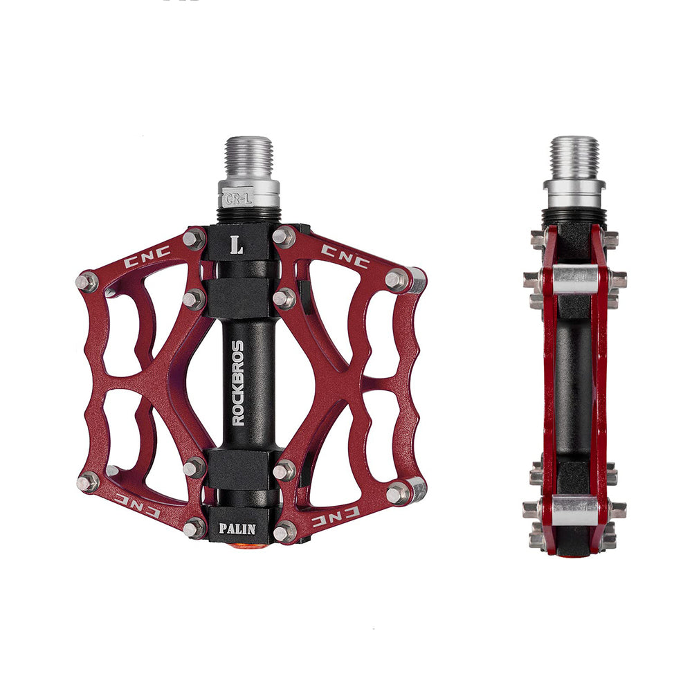 Rockbros JT201012LR 2010-12L Aluminum Platform Bicycle Pedals - Red_3