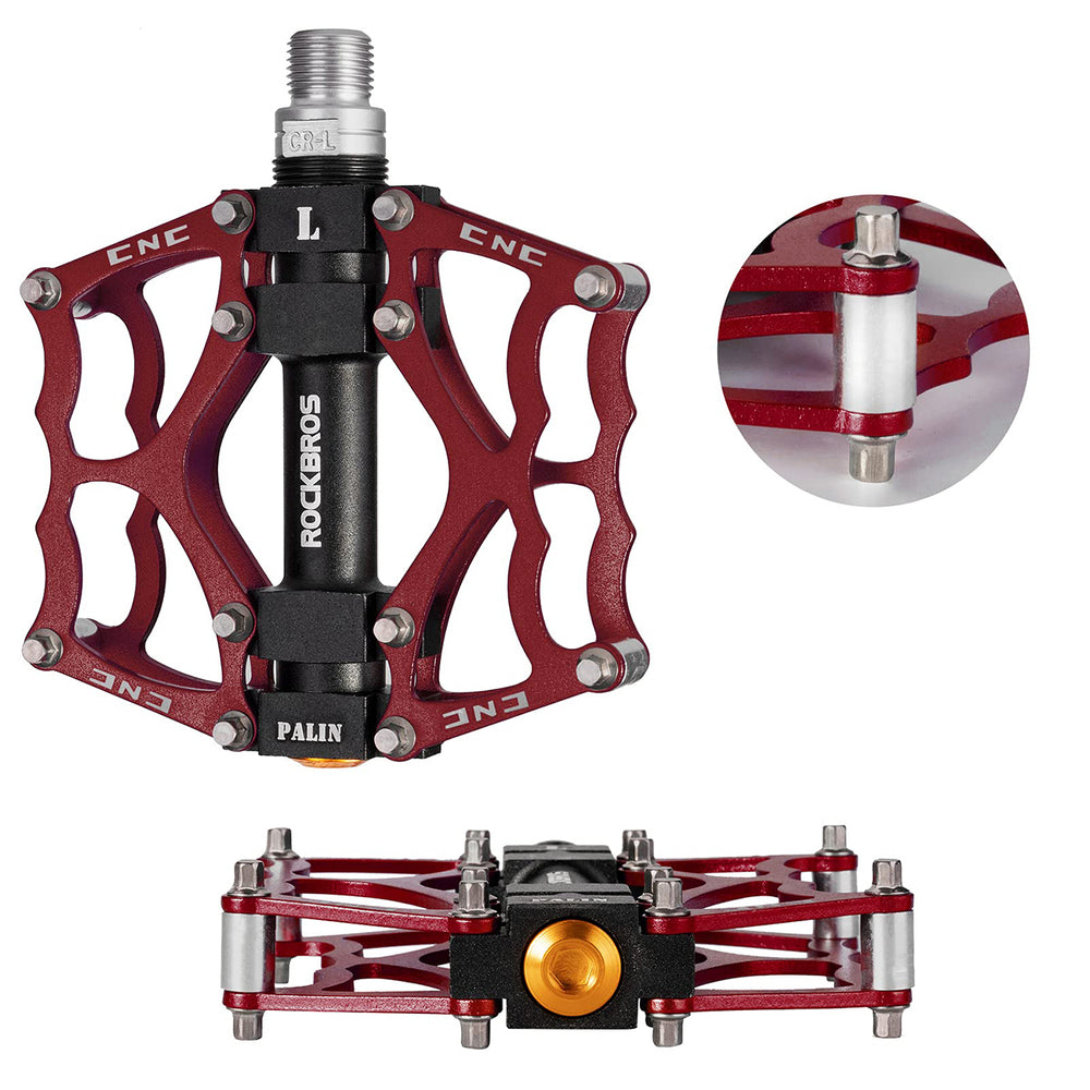 Rockbros JT201012LR 2010-12L Aluminum Platform Bicycle Pedals - Red_4