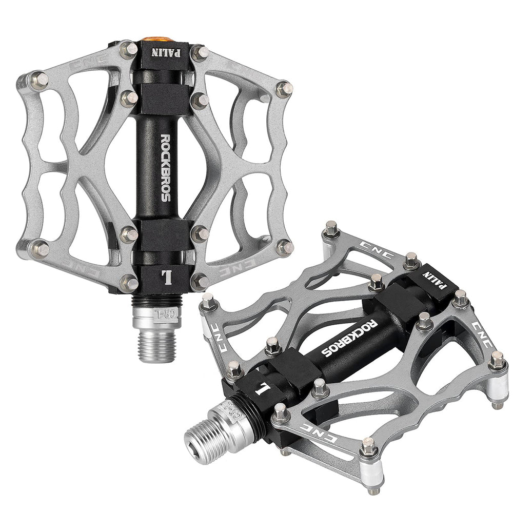 Rockbros JT201012LS 2010-12L Aluminum Platform Bicycle Pedals - Silver_0