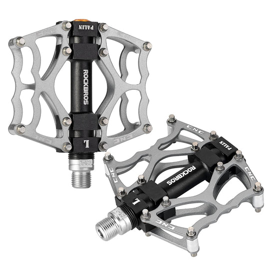 Rockbros JT201012LS 2010-12L Aluminum Platform Bicycle Pedals - Silver_0