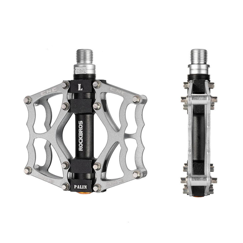 Rockbros JT201012LS 2010-12L Aluminum Platform Bicycle Pedals - Silver_1