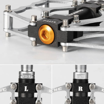 Rockbros JT201012LS 2010-12L Aluminum Platform Bicycle Pedals - Silver_3