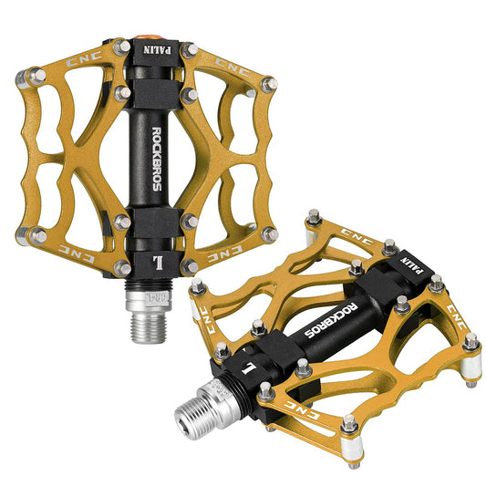 Rockbros JT201012LG 2010-12L Aluminum Platform Bicycle Pedals - Gold_0