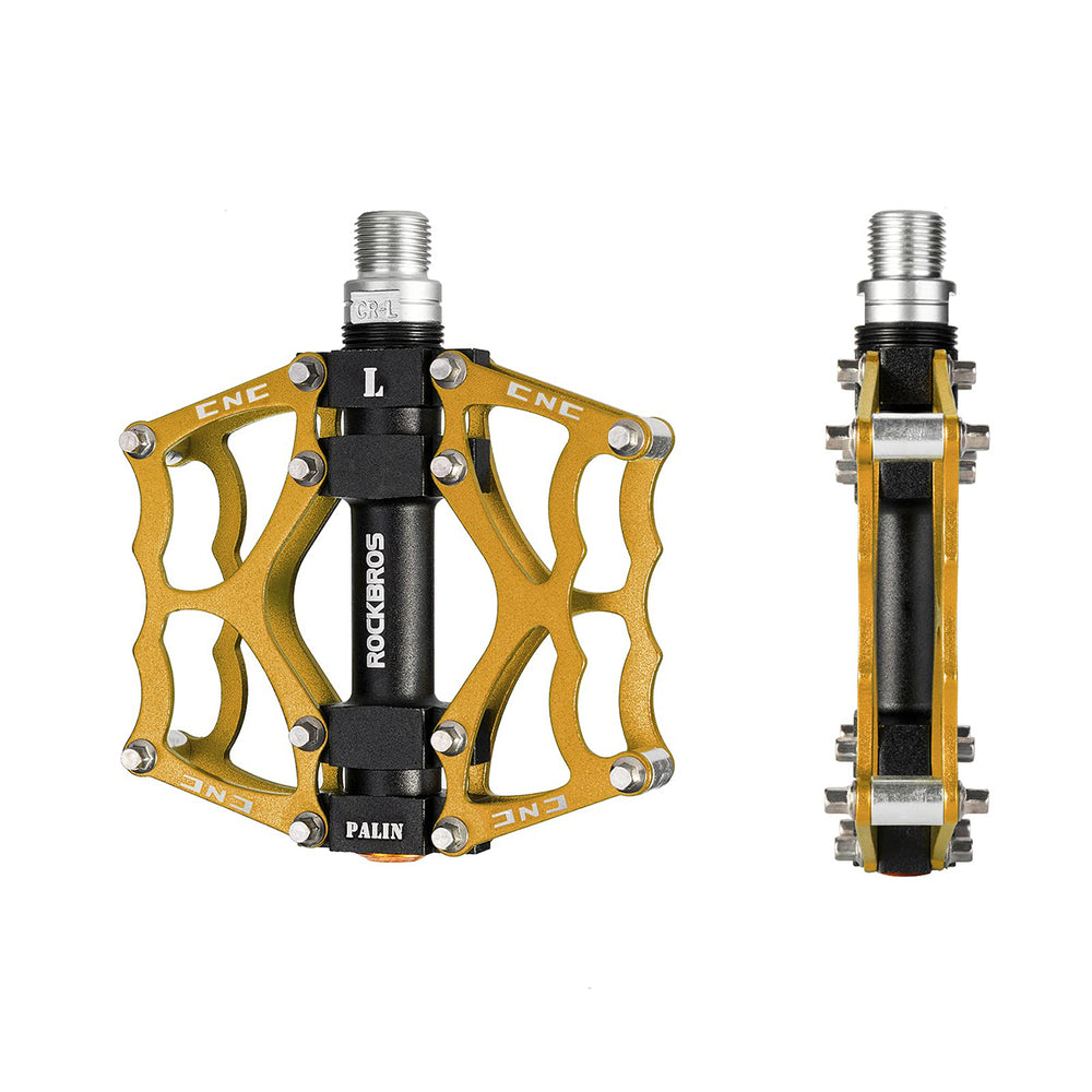 Rockbros JT201012LG 2010-12L Aluminum Platform Bicycle Pedals - Gold_2