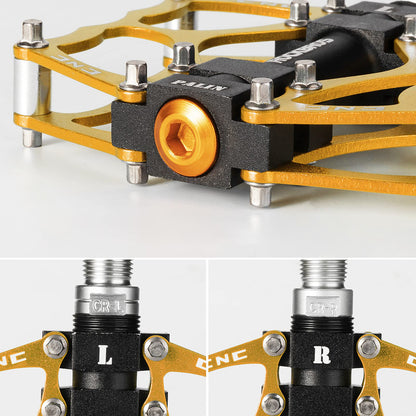 Rockbros JT201012LG 2010-12L Aluminum Platform Bicycle Pedals - Gold_4