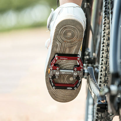 Rockbros 2010-12SBKR Aluminum Bicycle Pedals with Sealed Bearings - Black and Red_2