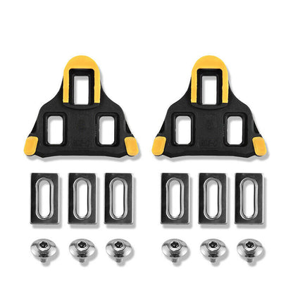 Rockbros LP-RD2BK Shimano SPD-SL Road Pedals with Yellow Cleats - Black and Silver_5