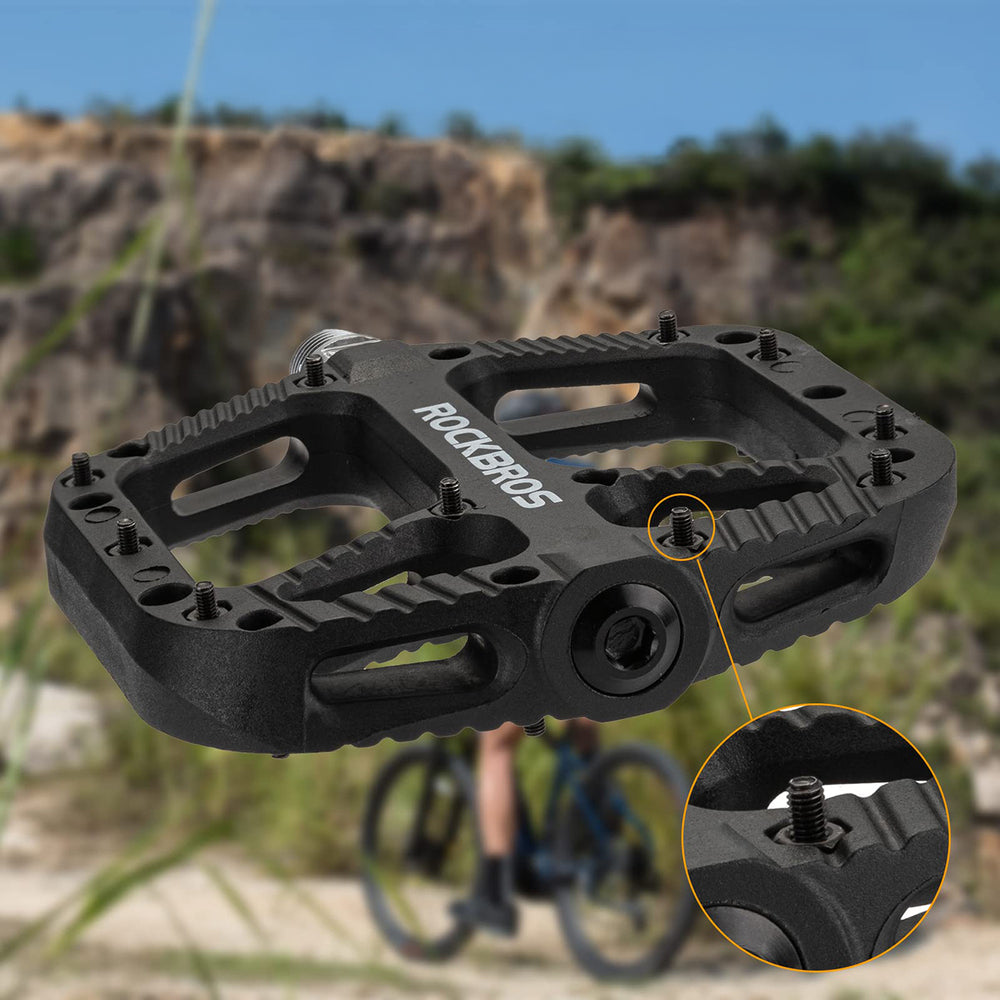 Rockbros 2018-12A Nylon Bicycle Pedals - Black_2
