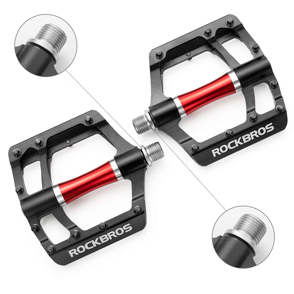 Rockbros 2020-12CBK Platform Aluminum Bicycle Pedals - Black_2