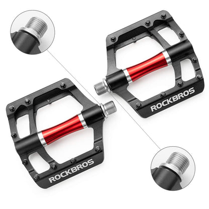 Rockbros 2020-12CBK Platform Aluminum Bicycle Pedals - Black_2