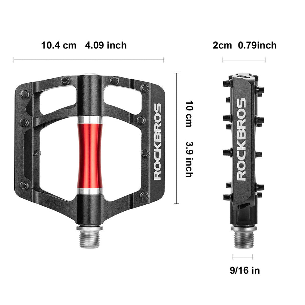 Rockbros 2020-12CBK Platform Aluminum Bicycle Pedals - Black_3