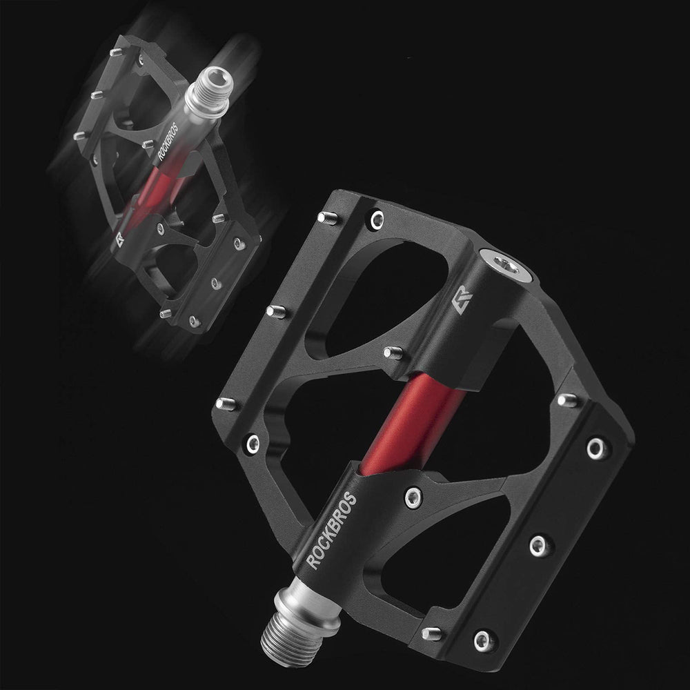 Rockbros 2020-12BBK Platform Aluminum Bicycle Pedals - Black_9