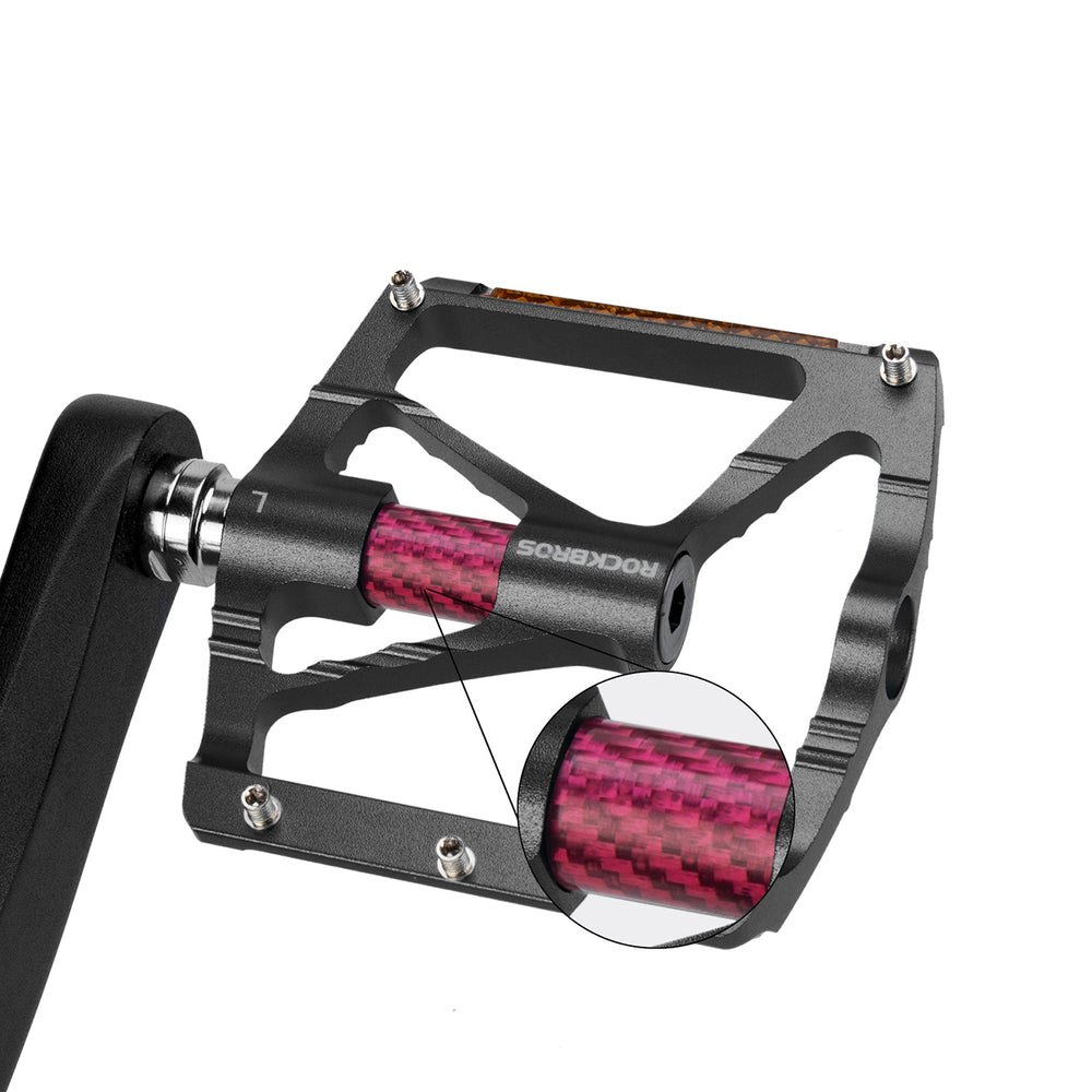 Rockbros K307PT Aluminum Reflective Platform Bicycle Pedals - Black_3