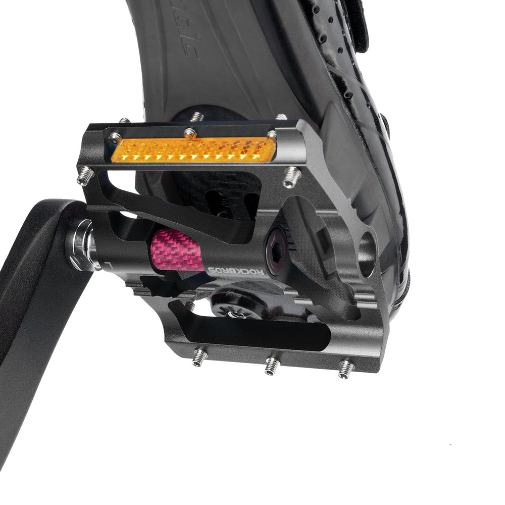 Rockbros K307PT Aluminum Reflective Platform Bicycle Pedals - Black_4