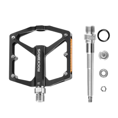 Rockbros K371 Reflective Aluminum Bicycle Pedals with Sealed Bearings - Black_3
