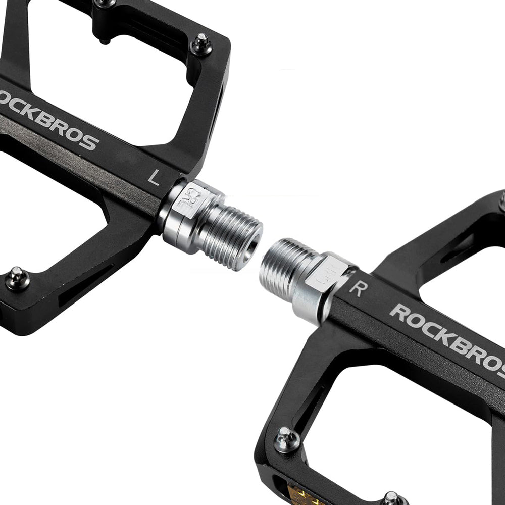 Rockbros K371 Reflective Aluminum Bicycle Pedals with Sealed Bearings - Black_5