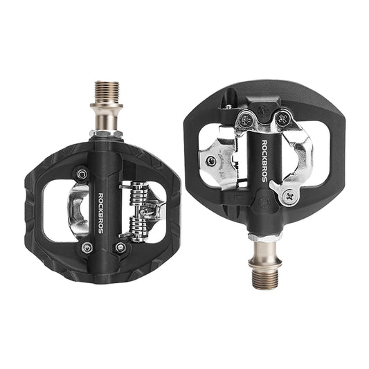 Rockbros M108 Nylon Half-Lock Double-Sided Bicycle Pedals - Black_0
