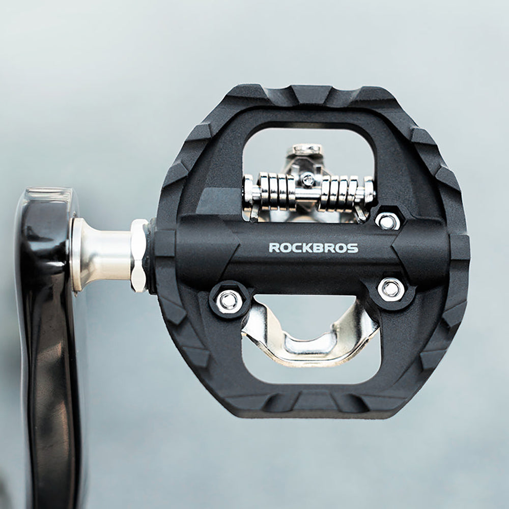 Rockbros M108 Nylon Half-Lock Double-Sided Bicycle Pedals - Black_1