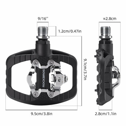 Rockbros PD303 Half-Lock Platform Bicycle Pedals - Black_1