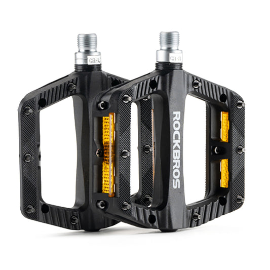 Rockbros BP2501 Reflective Nylon Bicycle Pedals - Black_0