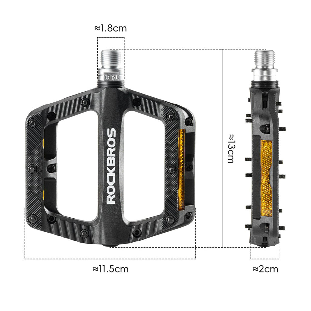 Rockbros BP2501 Reflective Nylon Bicycle Pedals - Black_1