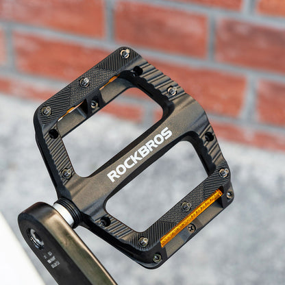 Rockbros BP2501 Reflective Nylon Bicycle Pedals - Black_4