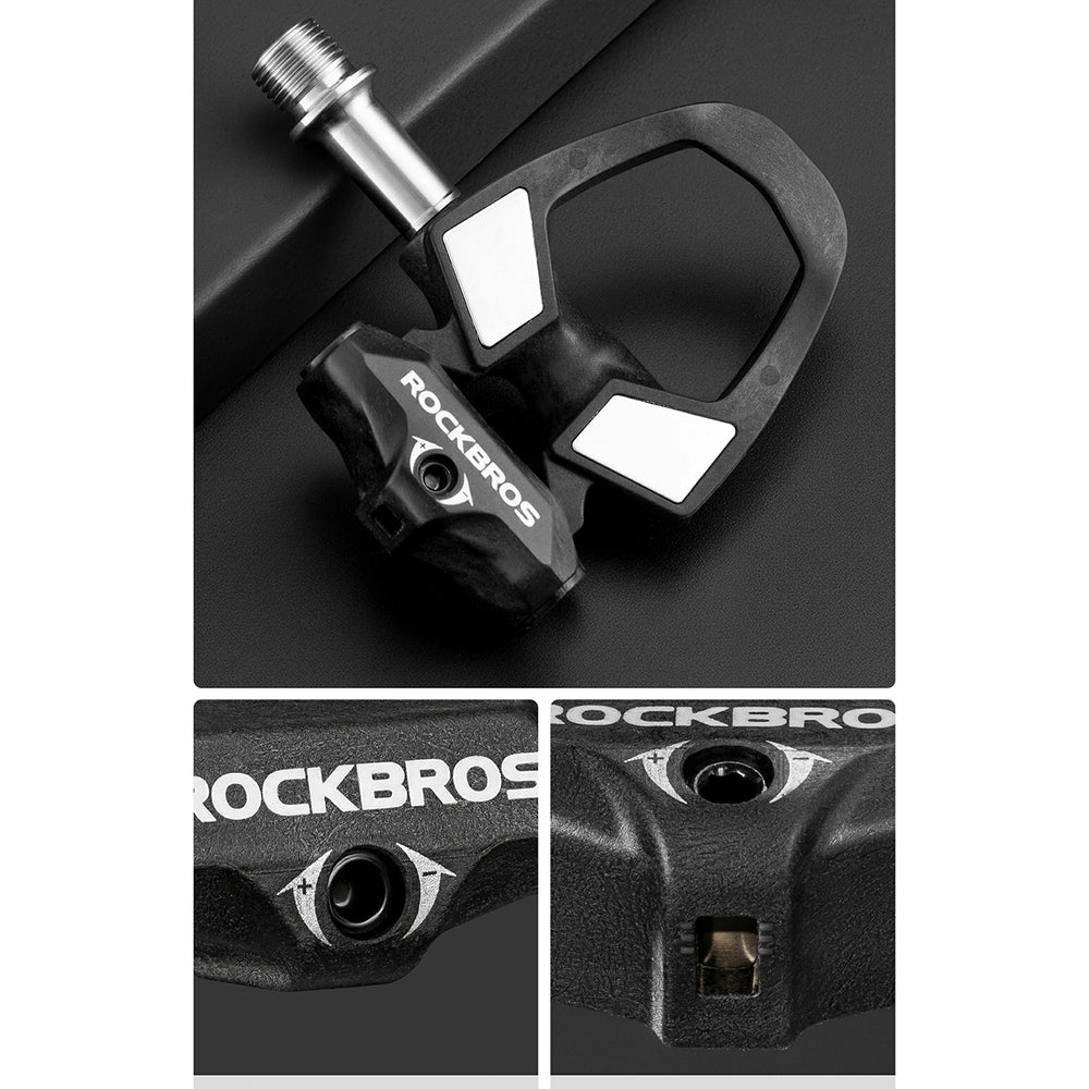 Rockbros RD9 Shimano SPD-SL Carbon and Titanium Alloy Pedals - Black_4