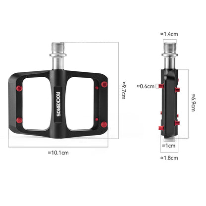 Rockbros BP2603 Platform Bicycle Pedals with Titanium Axle and Magnesium Alloy Bearings - Black_1