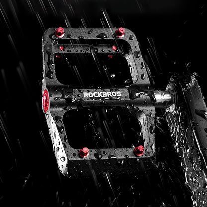 Rockbros BP2603 Platform Bicycle Pedals with Titanium Axle and Magnesium Alloy Bearings - Black_4