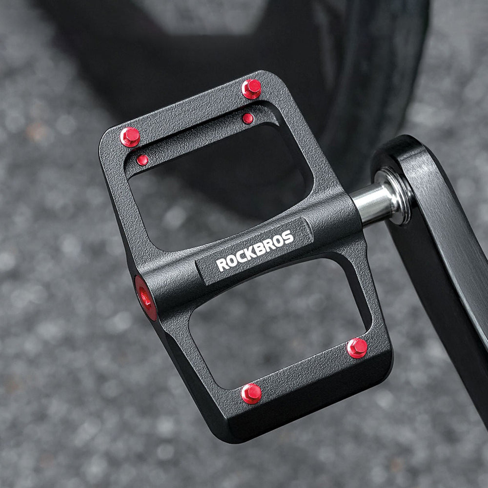 Rockbros BP2603 Platform Bicycle Pedals with Titanium Axle and Magnesium Alloy Bearings - Black_6