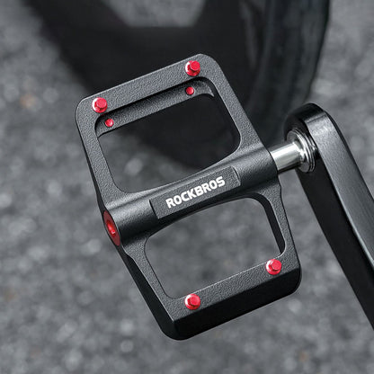 Rockbros BP2603 Platform Bicycle Pedals with Titanium Axle and Magnesium Alloy Bearings - Black_6