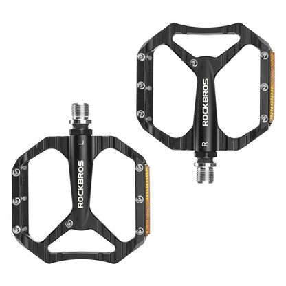 Rockbros C700 Reflective Aluminum Platform Bicycle Pedals - Black_2