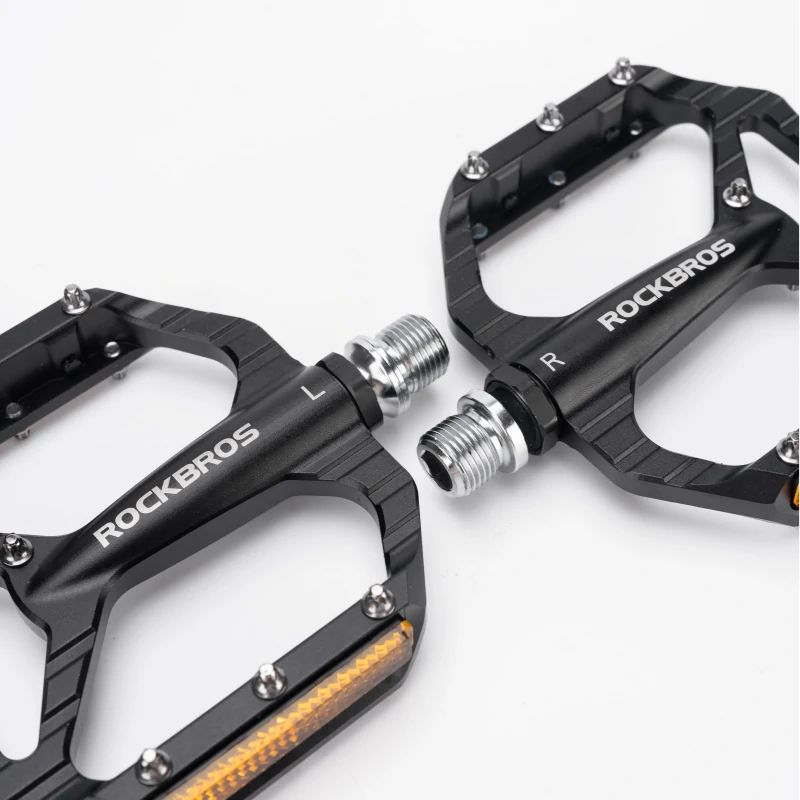 Rockbros C700 Reflective Aluminum Platform Bicycle Pedals - Black_3