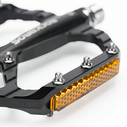 Rockbros C700 Reflective Aluminum Platform Bicycle Pedals - Black_7