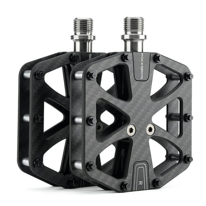 Rockbros C525 Carbon Fiber Platform Bike Pedals - Black_0