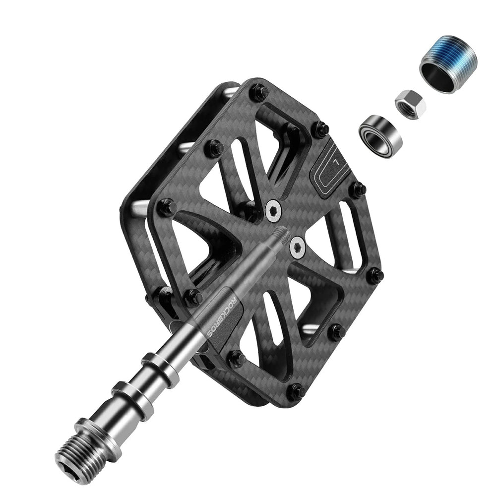 Rockbros C525 Carbon Fiber Platform Bike Pedals - Black_3