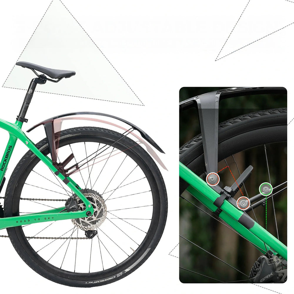Rockbros FK-892 Off-Road Adjustable Bicycle Fenders - Black_3