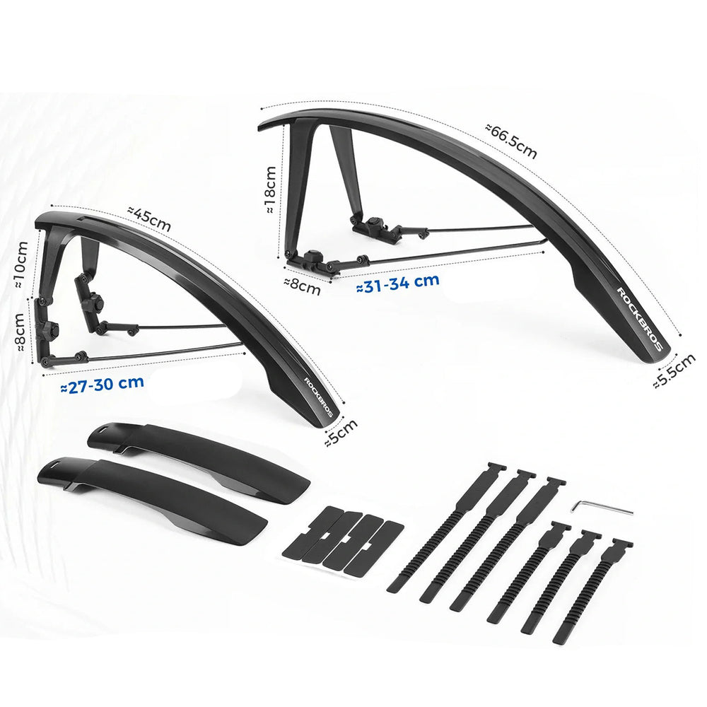Rockbros FK-892 Off-Road Adjustable Bicycle Fenders - Black_5